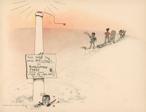 Ilustração para as aventuras polares de Golliwoggs de Florence K. Upton