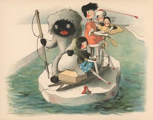 Ilustração para as aventuras polares de Golliwoggs