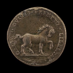 Horse Pawing the Earth, c.1545 (prata fundida não esterlina) (verso de 6240388) de Florentine School