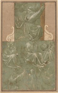 Estudos de São Francisco Ajoelhado e Outras Figuras de Florentine School