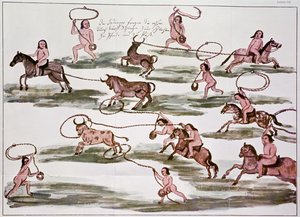 O método indiano de caça Mocovi, ilustração de 