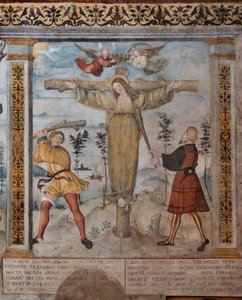 Detalhe da Crucificação de Santa Julia, frescos sobre as Histórias de S. Giulia e Cristo de Floriano (and workshop) Ferramola