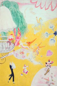 Vôo do amor de um coração cor-de-rosa dos doces, 1930 de Florine Stettheimer
