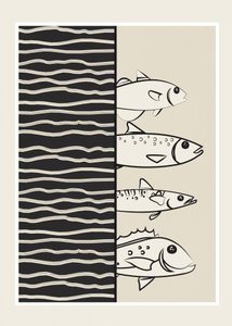 Ilustração de peixe a nadar de Flow Line