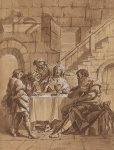 Ceia em Emaús de Follower of Francesco Fontebasso