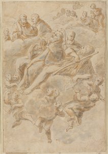 Êxtase de um santo de Follower of Giovanni Lanfranco