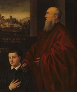 Andrea Renier e seu filho Daniele de Follower of Jacopo Tintoretto