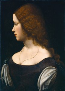 Retrato de uma jovem senhora de Follower of Leonardo da Vinci