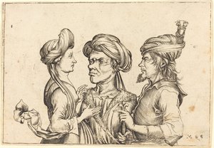 Três Figuras Orientais de Follower of Martin Schongauer