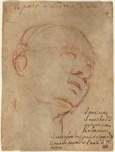 Cabeça de um homem de Follower of Michelangelo