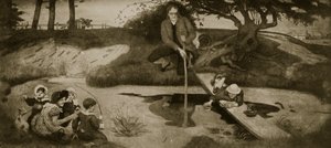 Dalton coleciona Marsh Gas, ilustração da &39;Hutchinson&39;s Story ofthe British Nation&39;, c.1923 de Ford Madox Brown