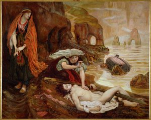 Haydee a descobrir o corpo de Don Juan ... (pintura sobre tela) de Ford Madox Brown