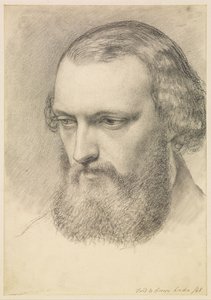 Retrato: Estudo da cabeça de Daniel Casey (vista de três quartos) de Ford Madox Brown