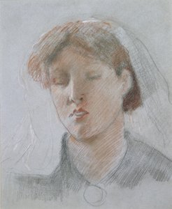 A esposa do artista, Emma, no dia do casamento de Ford Madox Brown