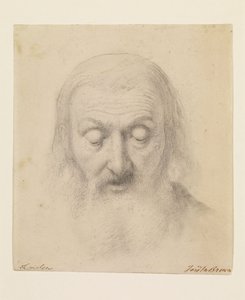 Wycliffe Lendo sua Tradução da Bíblia - Estudo para o Chefe de Wycliffe de Ford Madox Brown