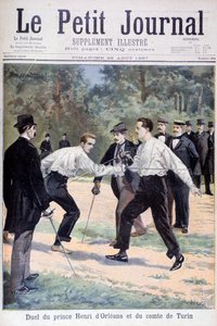 Duelo entre o príncipe Henri d&39;Orleans e o conde de Turim, 1897 de Fortuné Méaulle