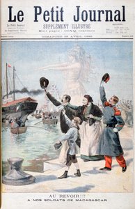 Adeus !!, soldados franceses a caminho de Madagascar, 1895 de Fortuné Méaulle