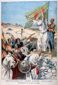 Pregando a Guerra Santa durante uma revolta na Índia Britânica, 1897 de Fortuné Méaulle