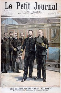Sobreviventes da cidade de Saint Nazaire, comandante Jagueneau e capitão Nicolai, 1897 de Fortuné Méaulle