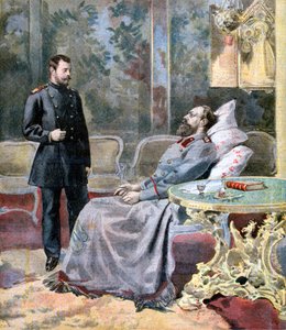 O czarevich Nicolau e seu pai, o czar Alexandre III da Rússia, 1894