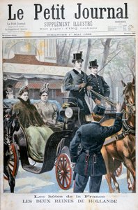 As duas rainhas da Holanda visitando Paris, França, 1898 de Fortuné Méaulle