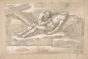 O Cristo morto lamentado pela Madalena que venera sua ferida lateral., 1787-1863.