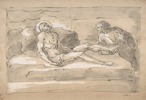 O Cristo morto lamentado pela Madalena que venera as feridas em seus pés, 1787-1863.