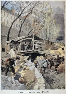 Canteiro de obras em Paris - no "Le petit journal" de 14/05/1899 de Fortune Louis Meaulle