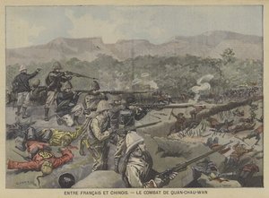 Luta entre tropas francesas e chinesas na Batalha de Guangzhouwan