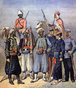 Soldados do exército colonial francês de Fortune Louis Meaulle