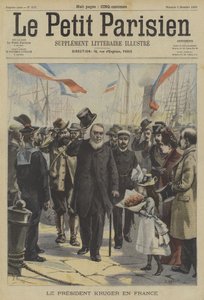 Paul Kruger, ex-presidente do Transvaal, chegando à França