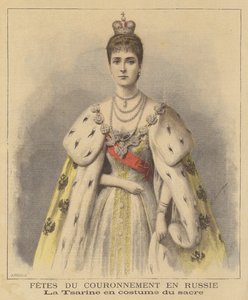 Czarina Alexandra da Rússia em suas vestes de coroação