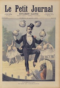 Georges Clemenceau (1841-1929) faz malabarismo com dinheiro inglês, do &39;Le Petit Journal&39;, 19 de agosto de 1893