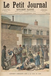 Campo de refugiados judeu na Gare de Lyon, de &39;Le Petit Journal&39;, suplemento ilustre, 10 de setembro de 1892