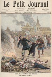 Massacre na China, de &39;Le Petit Journal&39;, 19 de dezembro de 1891 (cor lito)