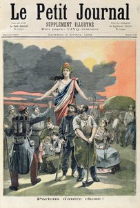 The Panama Affair, da primeira página do suplemento ilustrado do &39;Le Petit Journal&39;, 8 de abril de 1893 (cor litho)