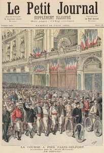 O início da corrida de rua de Paris a Belfort, de &39;Le Petit Journal&39;, 18 de junho de 1892 de Fortune Louis Meaulle and Henri Meyer