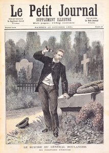 O suicídio do general Georges Ernest Boulanger (1837-91) no cemitério de Ixelles, de &39;Le Petit Journal&39;, 10 de outubro de 1891