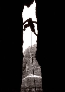 "Ah, maravilha!": a grande chaminé do pico principal de Lavaredo, Dolomiti, Trentino Alto Adige, Itália