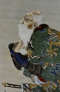 Os grandes líderes dos Ainu do século XVIII: Itokoi e Shinichi de Akkeshi, Chosama de Uraashibetsu e Shonko de Noshappu, nomeadamente, ilustração de Fosco Maraini