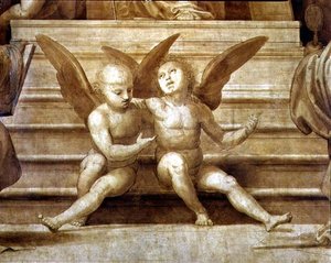 O Grande Altar de Concílio, detalhe que retrata dois querubins de Fra Bartolomeo