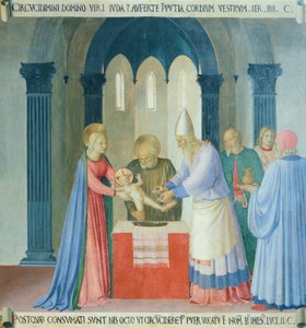 Inset retratando a Circuncisão de Jesus, painel do Armadio degli Argenti (Peito de Prata) com a vida de Jesus de Fra (c.1387 1455) Angelico