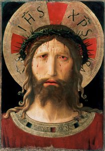 Cabeça de Cristo Coroa de Espinhos (Detrempe em madeira,1450)