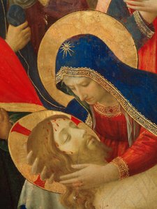 Lamentação sobre a morte de Cristo, detalhe da Virgem Maria (Pintura sobre madeira