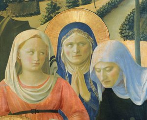 A deposição da Cruz ou do Altar da Santíssima Trindade, cerca de 1432, de Giovanni da Fiesole conhecido como Fra Angelico (1400-ca 1455), tempera sobre madeira de Fra (c.1387 1455) Angelico
