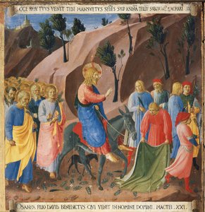 Der Einzug in Jerusalem. Leben Christi, Armadio degli Argenti von Fra  Angelico