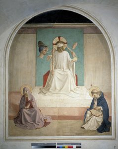 Cristo zomba da Virgem e de São Jerônimo. Fresco de Guido di Pietro de Fra Angelico