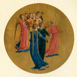 Detalhe da coroação da Virgem, século XV, c1909 de Fra Angelico