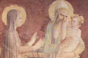 A Apresentação no Templo, detalhe de Fra Angelico