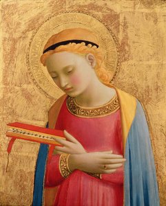 Virgem Anunciada, 1450-55 (folha de ouro e têmpera sobre painel de madeira) (ver também 139311)